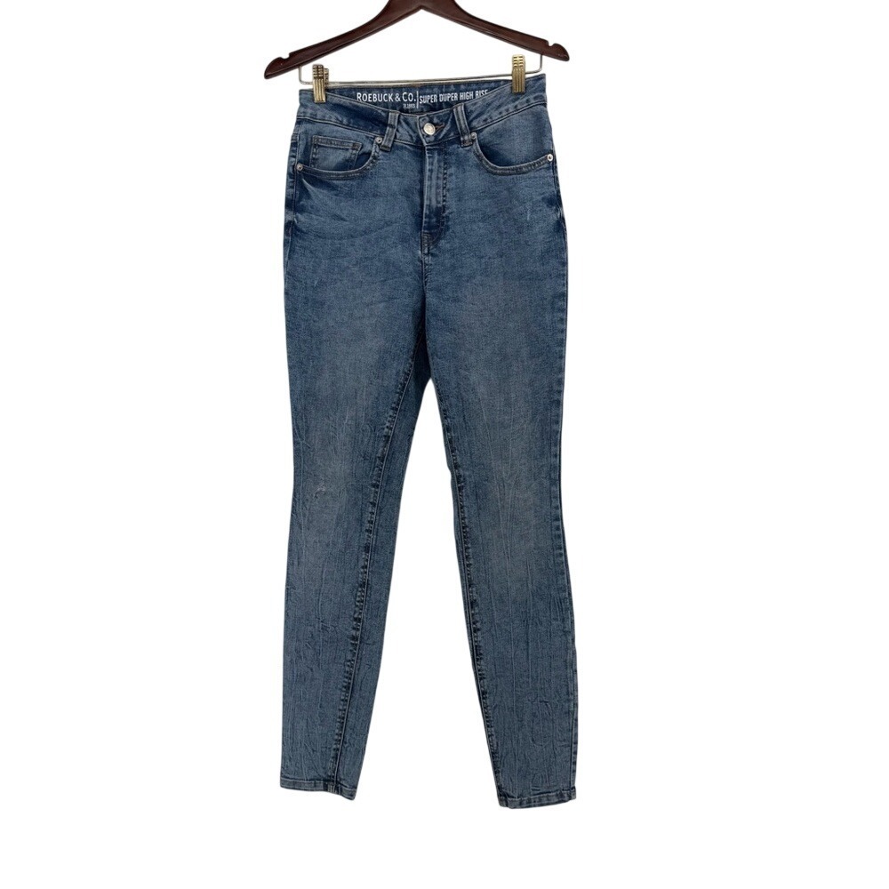 Roebuck & Co Womens Super Duper High Rise Skinny Jeans Medium Wash Blue Size 6
